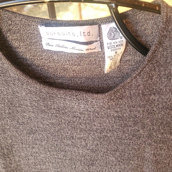 Pursuits Ltd 100% Extra Fine Merino Grey Wool Sleeveless Sz. M Tank Sweater - Picture 10 of 10